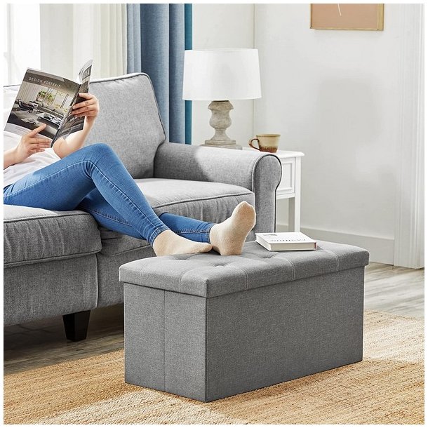 B�nk med kiste - siddeb�nk med opbevaring 76 x 38 x 38 - lysegr�