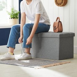 B�nk med kiste - siddeb�nk med opbevaring 76 x 38 x 38 - lysegr�