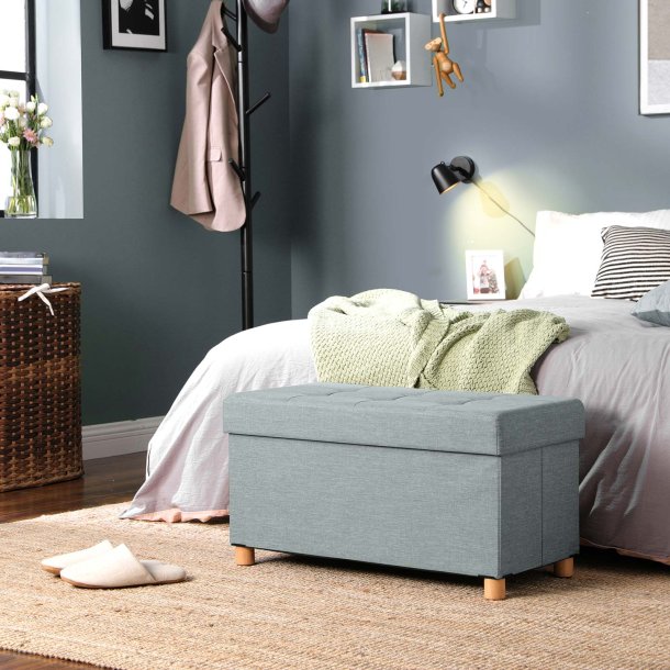 B�nk med kiste - siddeb�nk med opbevaring 76 x 38 x 38 - gr�