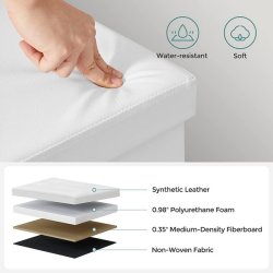 Entreb�nk - siddeb�nk med kiste 110 x 38 x 38 - hvid kunstl�der