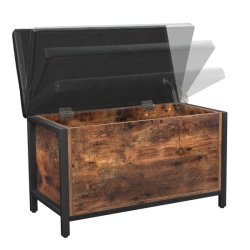 Siddeb�nk med opbevaringskiste - b�nk 80 x 40 x 50 - brun/sort