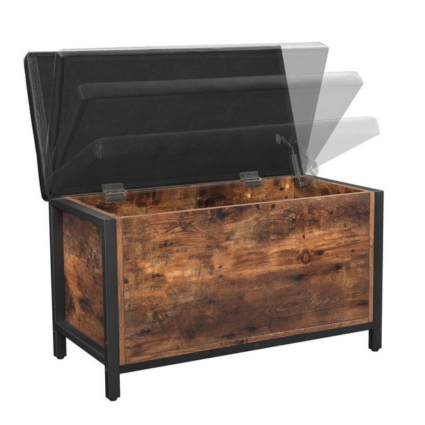 Siddeb�nk med opbevaringskiste - b�nk 80 x 40 x 50 - brun/sort