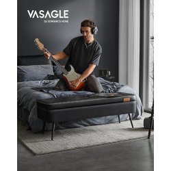 Opbevaringsb�nk - siddeb�nk - sort kunstl�der 40 x 120 x 45