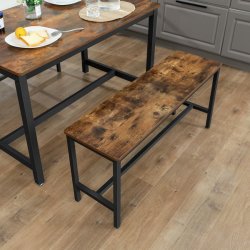 B�nke i industrielt design - 2 b�nke - rustik brun 108x32,5x50