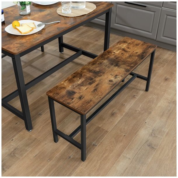 B�nke i industrielt design - 2 b�nke - rustik brun 108x32,5x50