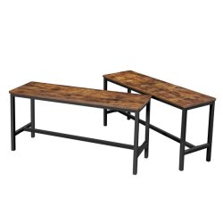 B�nke i industrielt design - 2 b�nke - rustik brun 108x32,5x50