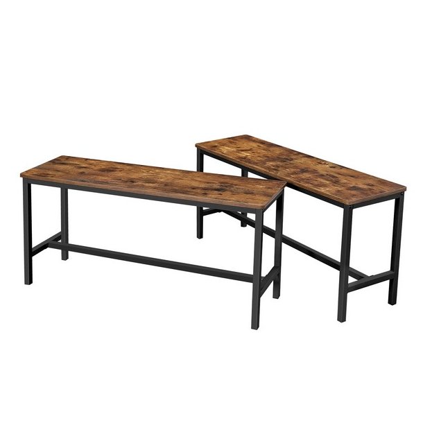 B�nke i industrielt design - 2 b�nke - rustik brun 108x32,5x50