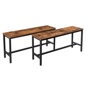 B�nke i industrielt design - 2 b�nke - rustik brun 108x32,5x50