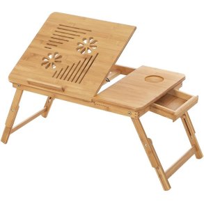 B�rebar laptop stand i bambus - justerbar sammenklappelig