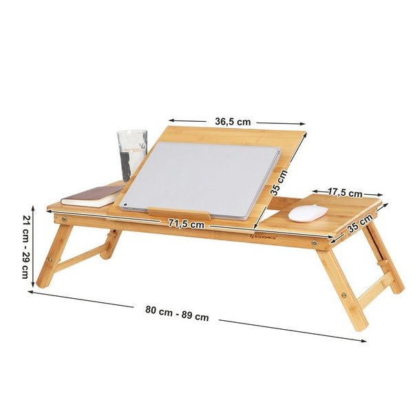 B�rebar laptop stand i bambus - justerbar sammenklappelig