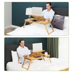 B�rebar laptop stand i bambus - justerbar sammenklappelig