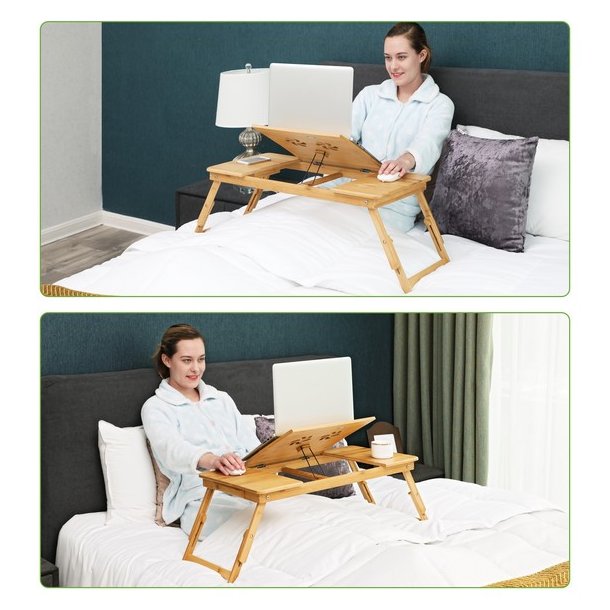 B�rebar laptop stand i bambus - justerbar sammenklappelig