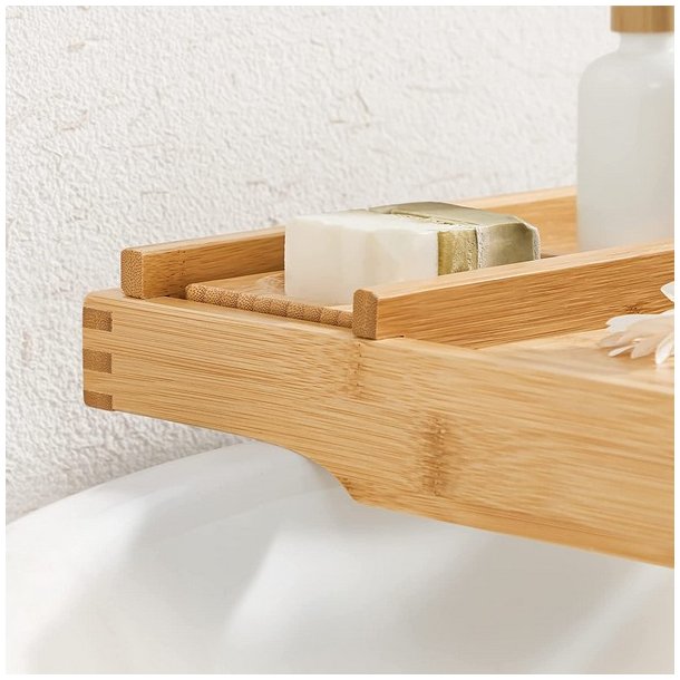Bakke til badekar - udtrkkelig badekarshylde - bambus 75-109 cm