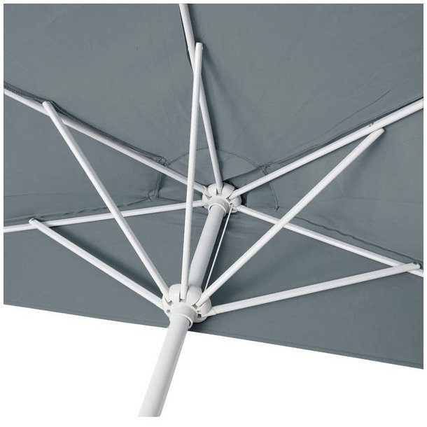 Halvrund parasol med fod - balkonparasol - antracit 300 x 145 cm