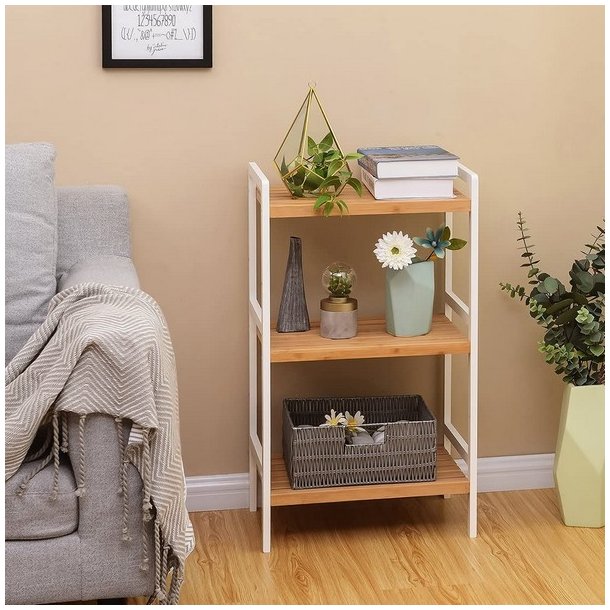 Badev�relsesreol med 3 hylder - bambus reol - 45 x 31,5 x 80