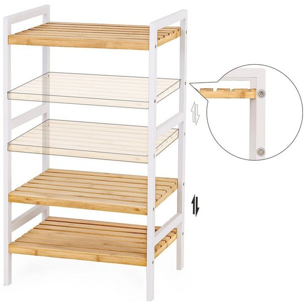 Badev�relsesreol med 3 hylder - bambus reol - 45 x 31,5 x 80