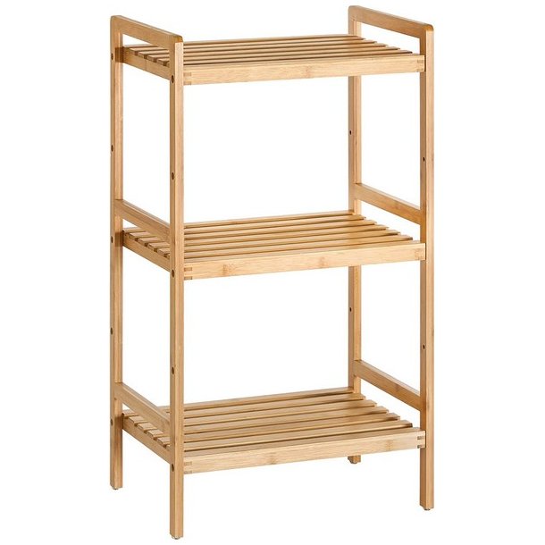 Badev�relsesreol med 3 hylder - bambus reol - 45 x 31,5 x 80