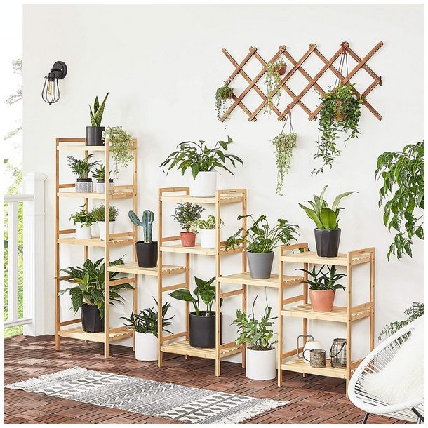 Badev�relsesreol med 3 hylder - bambus reol - 45 x 31,5 x 80