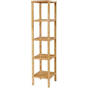 Badev�relsesreol med 5 hylder - bambus reol - 146 x 33 x 33