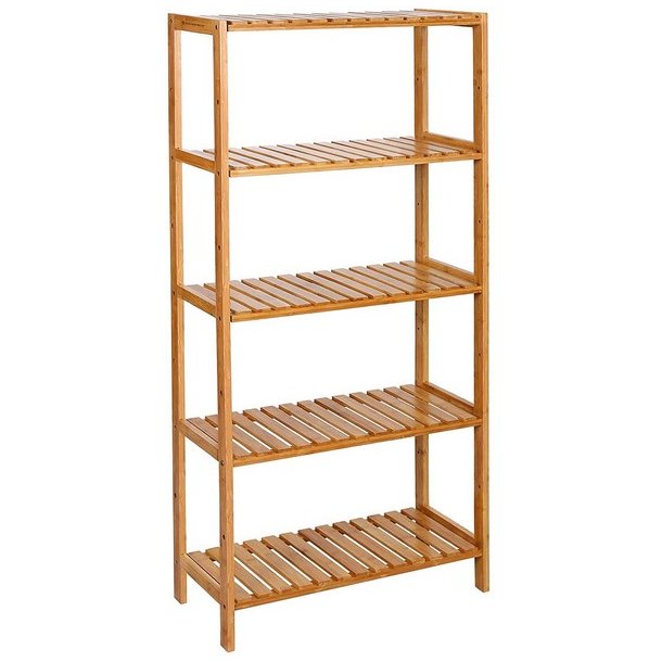 Badevrelsesreol med 5 hylder - bambus reol - 130 x 60 x 26
