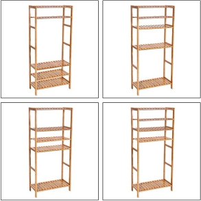 Badev�relsesreol med 5 hylder - bambus reol - 130 x 60 x 26