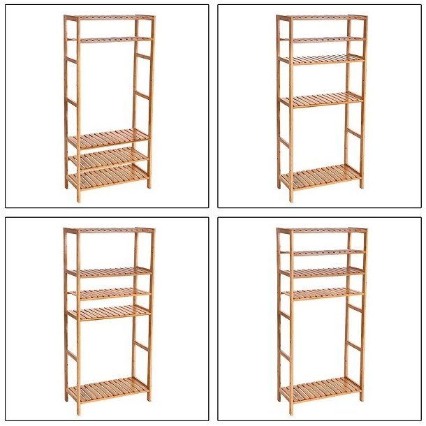 Badevrelsesreol med 5 hylder - bambus reol - 130 x 60 x 26