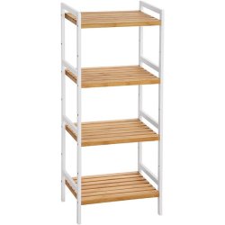 Badev�relsesreol med 4 hylder - bambus reol - 45 x 31,5 x 111