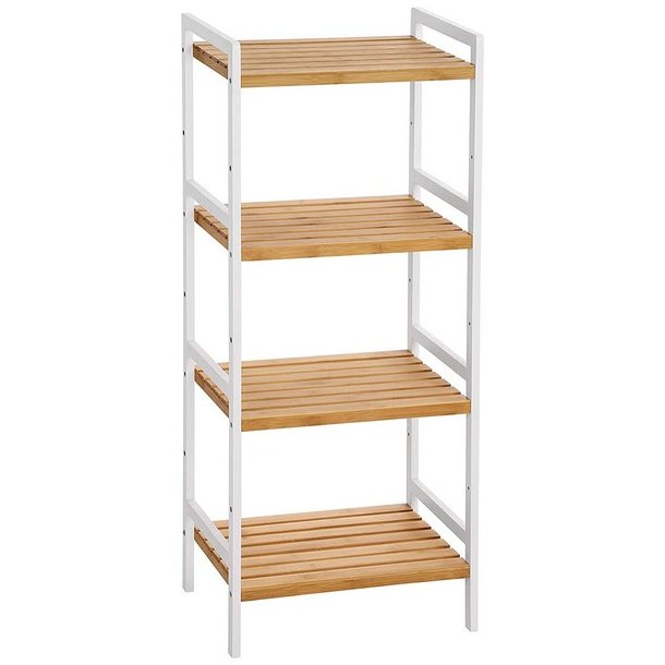 Badev�relsesreol med 4 hylder - bambus reol - 45 x 31,5 x 111