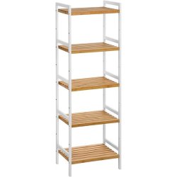 Badev�relsesreol med 5 hylder - bambus reol - 45 x 31,5 x 142