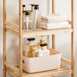 Badev�relsesreol med 3 hylder - bambus reol - 45 x 31,5 x 80