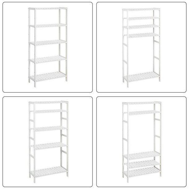 Badev�relsesreol med 5 hylder - bambus reol - 130 x 60 x 26