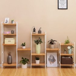 Badev�relsesreol med 3 hylder - bambus reol - 45 x 31,5 x 80