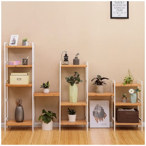 Badev�relsesreol med 3 hylder - bambus reol - 45 x 31,5 x 80