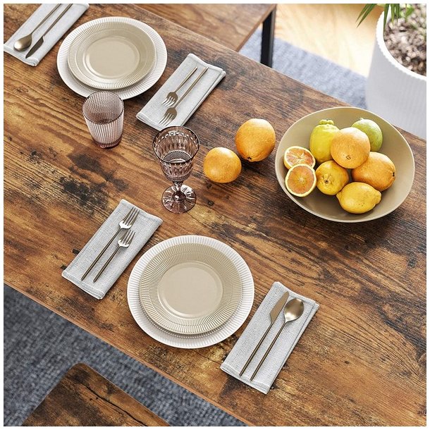 Barbord med 2 skamler - h�jbord med 2 barstole - rustik brun