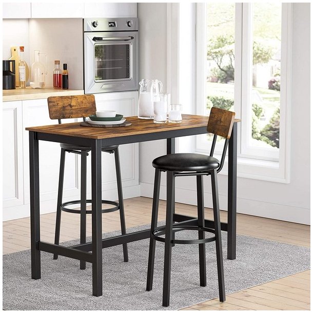 Barstole i industrielt design - st med 2 barstole - rustik brun