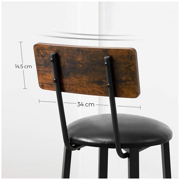 Barstole i industrielt design - st med 2 barstole - rustik brun