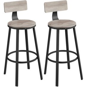 Barstol i industrielt design - s�t med 2 barstole - gr� beige