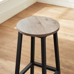 Barstol i industrielt design - s�t med 2 barstole - gr� beige