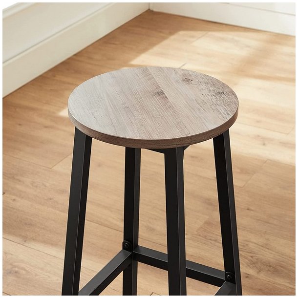 Barstol i industrielt design - s�t med 2 barstole - gr� beige