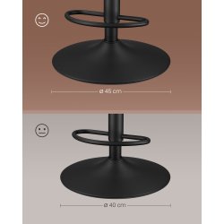 Barstole s�t af 2 - h�je stole med rygl�n og fodst�tte - brun