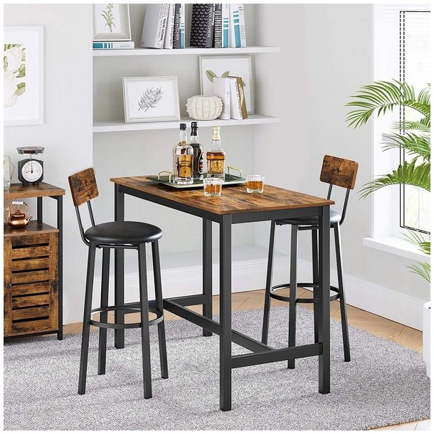 Barstole i industrielt design - st med 2 barstole - rustik brun