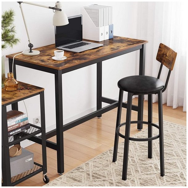 Barstole i industrielt design - st med 2 barstole - rustik brun