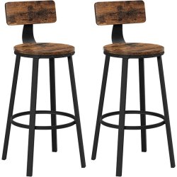 Barstol i industrielt design - st med 2 barstole - rustik brun