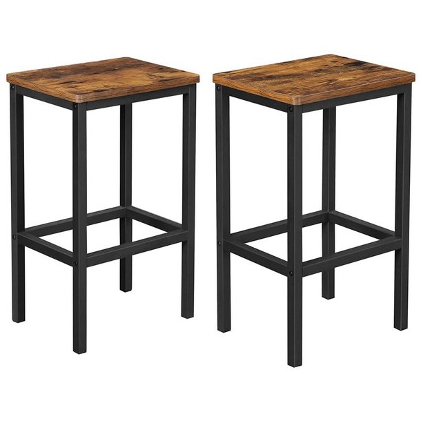 Barstol i industrielt design - st med 2 barstole - rustik brun