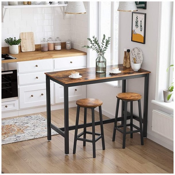 Barstol i industrielt design - st med 2 barstole - rustik brun