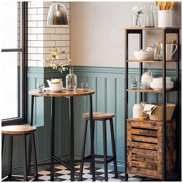 Barstol i industrielt design - st med 2 barstole - rustik brun