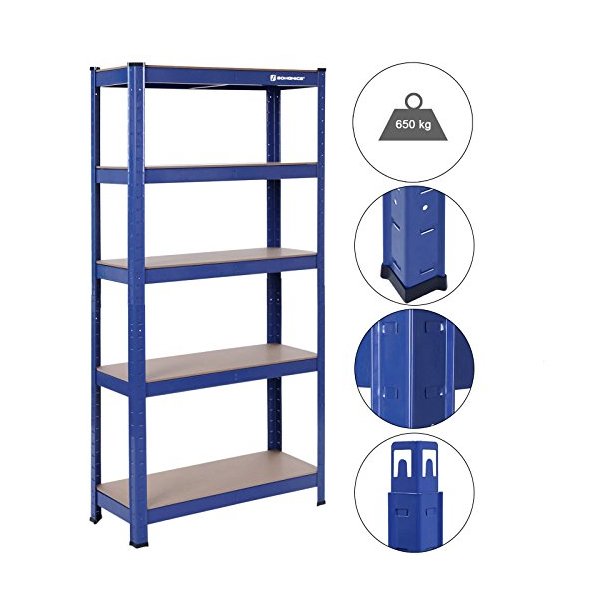 Lagerreol - v�rkstedsreol - bl� st�lreol 150 x 75 x 30