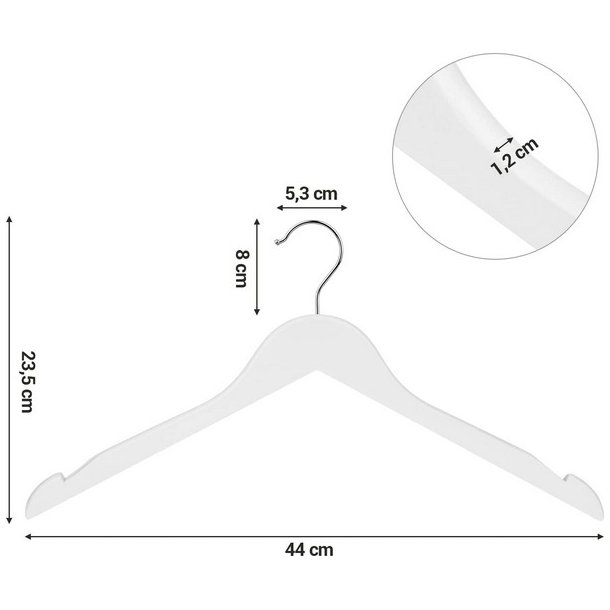 T�jb�jler uden buksestang - 20 stk hvide tr�b�jler til t�j