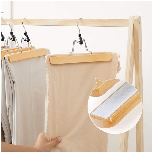 Buksebjler i tr - 12 stk bukseklemme bjler med filt - 25 cm