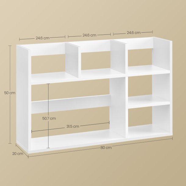 Hylde til skrivebord - skrivebordshylde - hvid